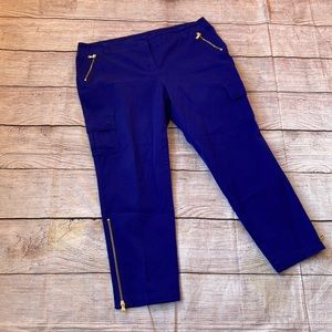 Black label by Chicos royal blue cargo pant size 3